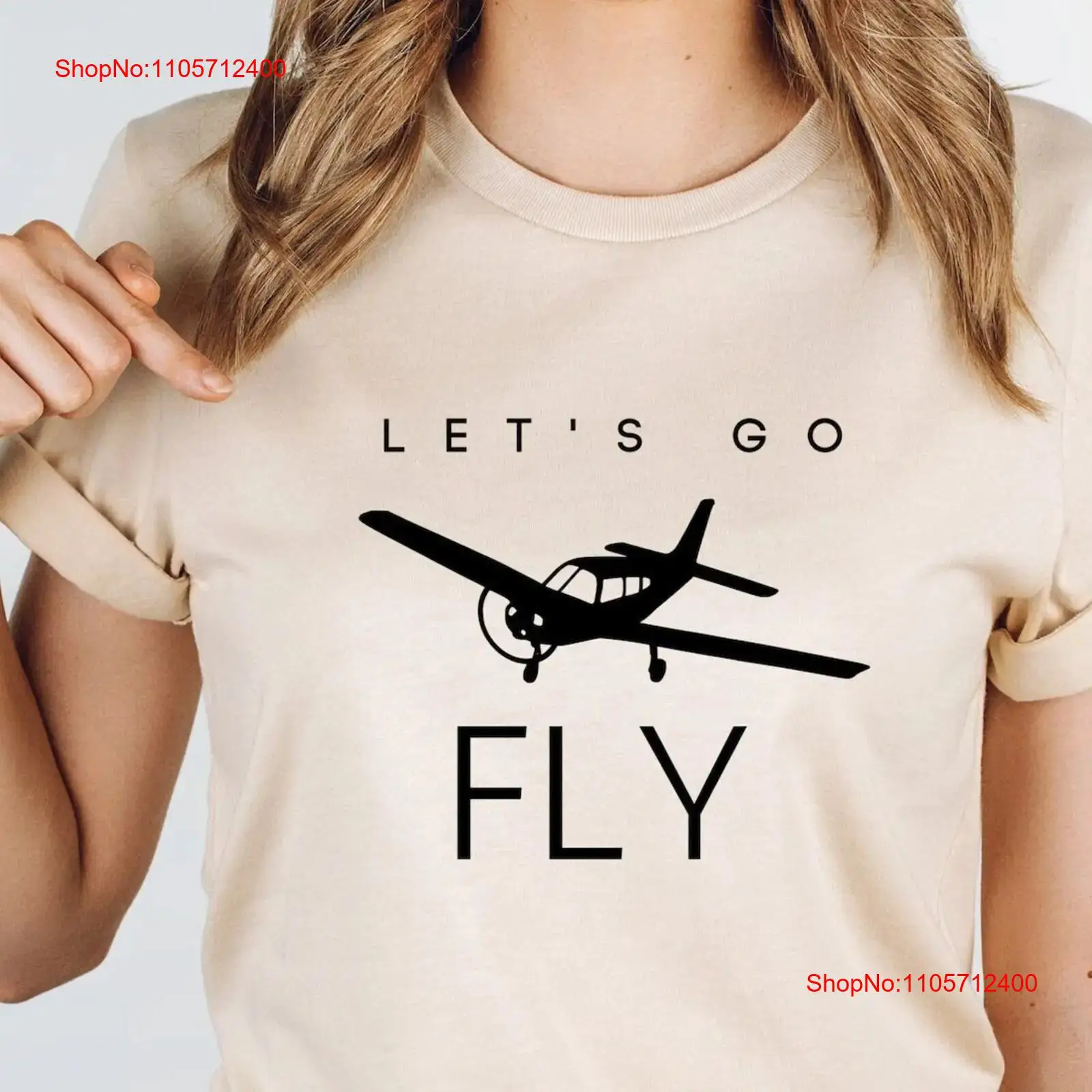 Commercial Shirt Printing - Lets Go Fly Low Wing Airplane
