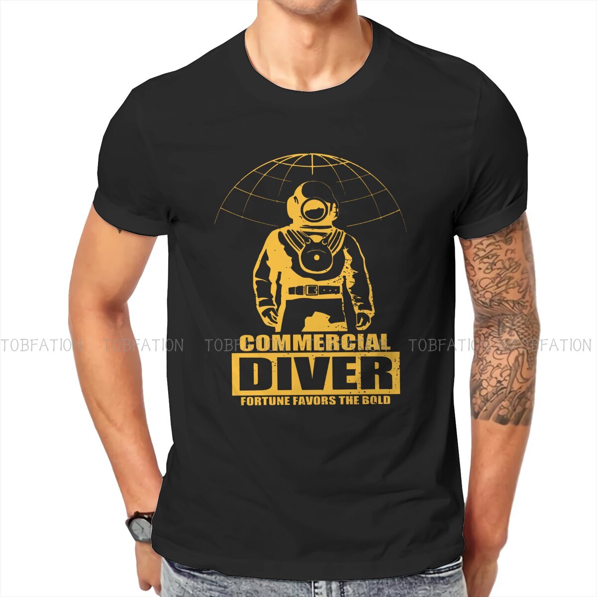 Commercial Shirt Printing - Commercial Diver Yellow Casual TShirt Dive