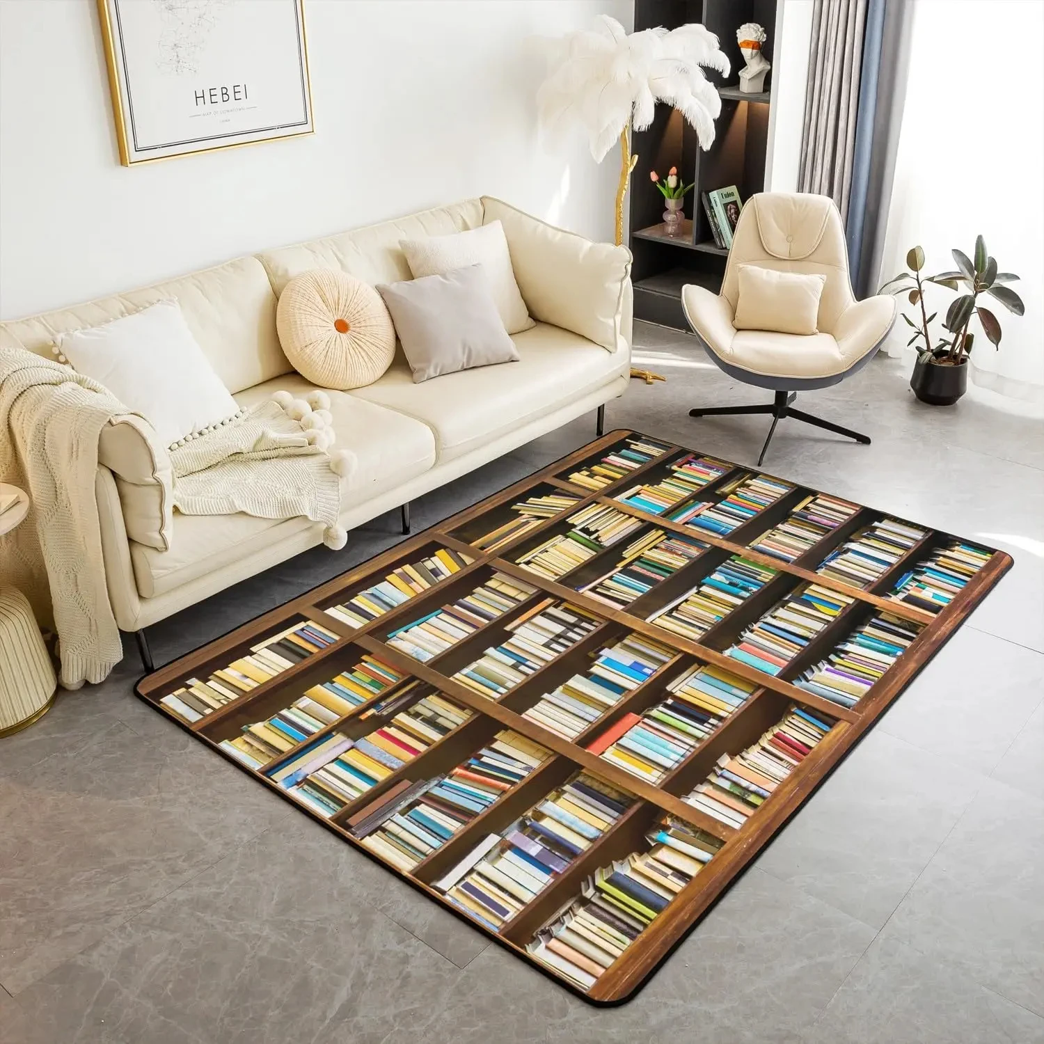 Commercial Book Printing Machines - Bookshelf Area Rug for Teen Study