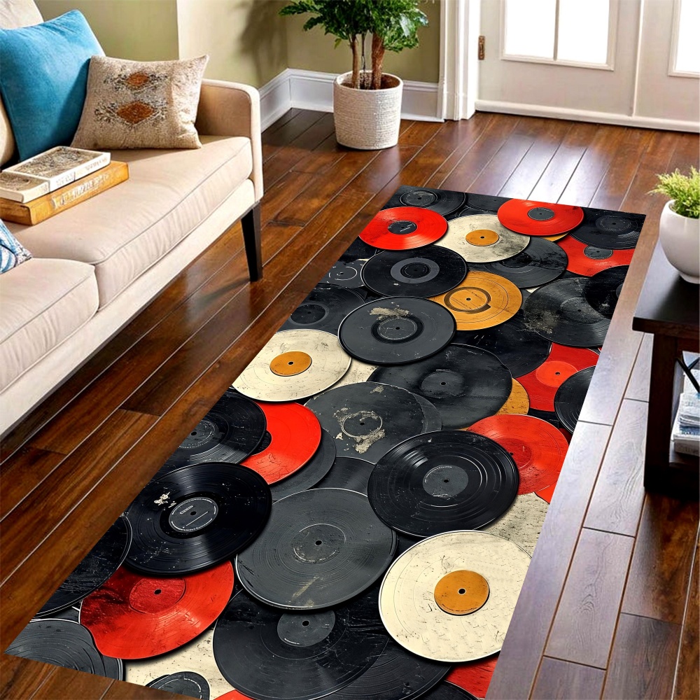Commercial Vinyl Printing Machine - Vintage Vinyl Record Long Runner Rug,retro